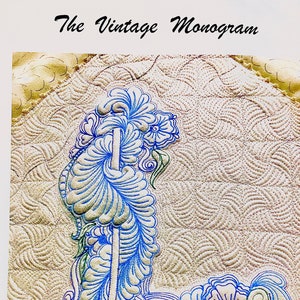 Vintage quilting monogram designs, instant download quilt book