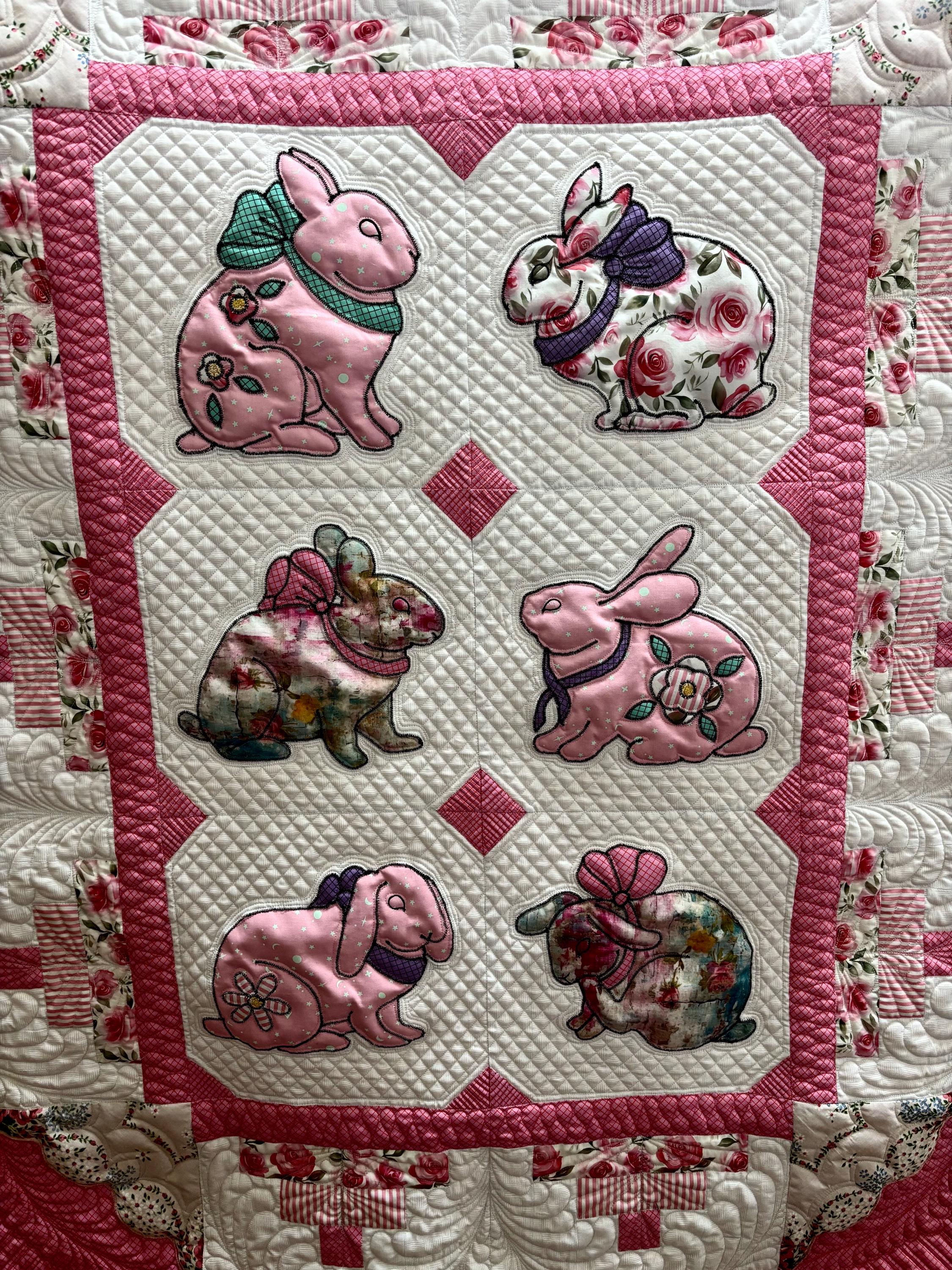 Bunny Rabbit Applique Baby Quilt - Etsy