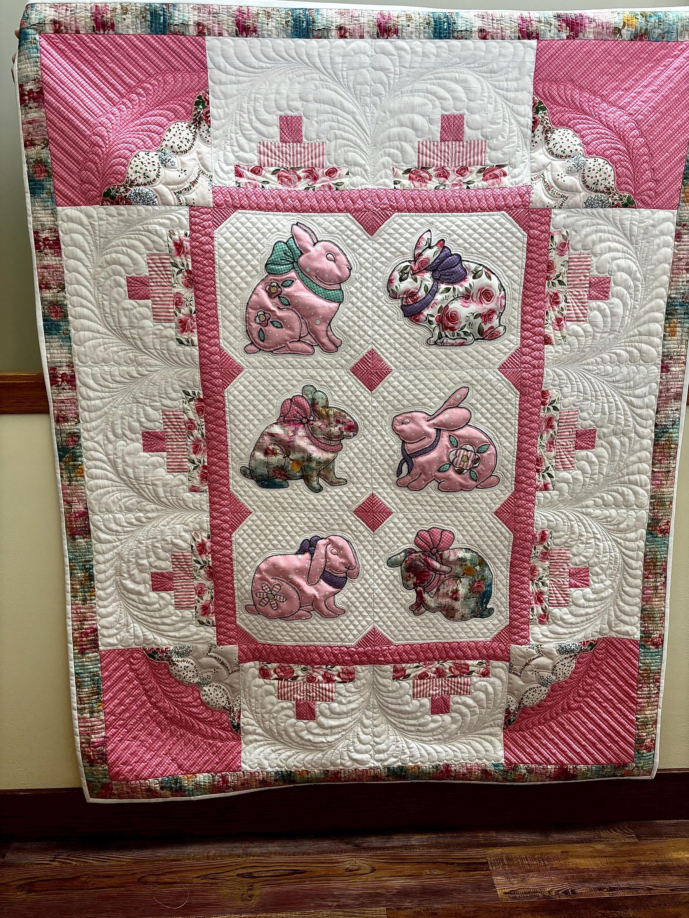 Bunny Rabbit Applique Baby Quilt - Etsy