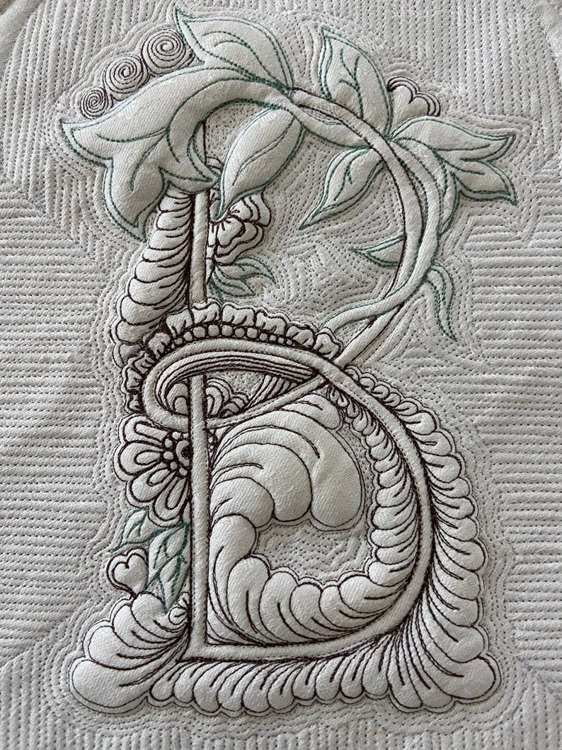 Monogram Letter b Quilting Pattern - Etsy
