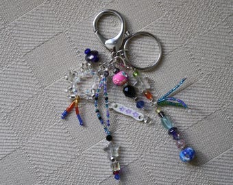 Perlen Schlüsselanhänger: Handgemachtes Stern Taschenaccessoire