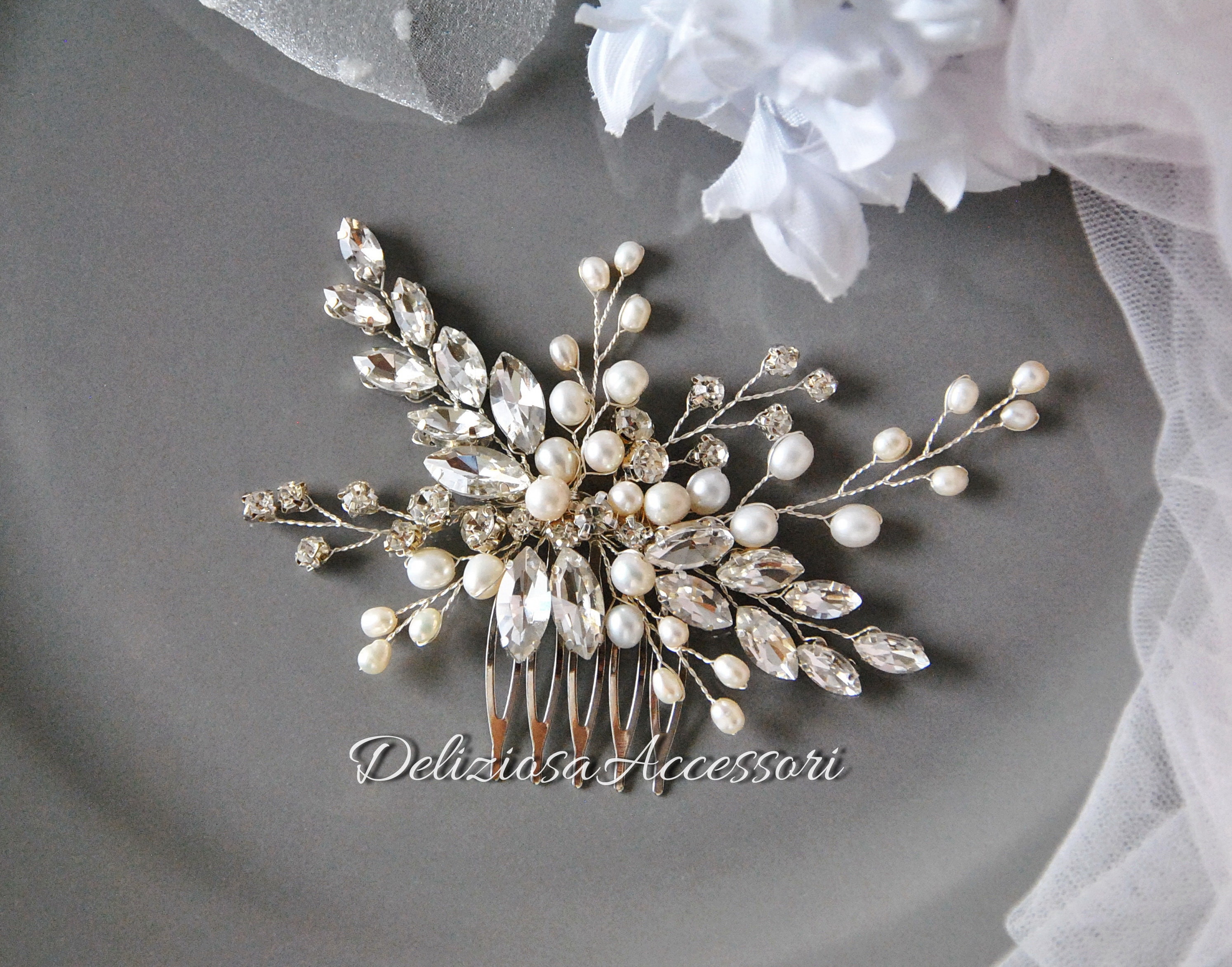 Wedding Hair Comb Pearl and Diamond Hair Piece Small Bridal - Etsy Wedding Hair Comb Pearl and Diamond Hair Piece Small Bridal - Etsy