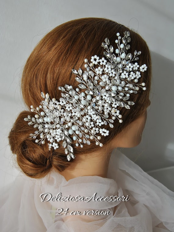 20 Pcs Pretty Shiny Wedding Bride Pearl Rhinestone Hair Twists  hair plate 