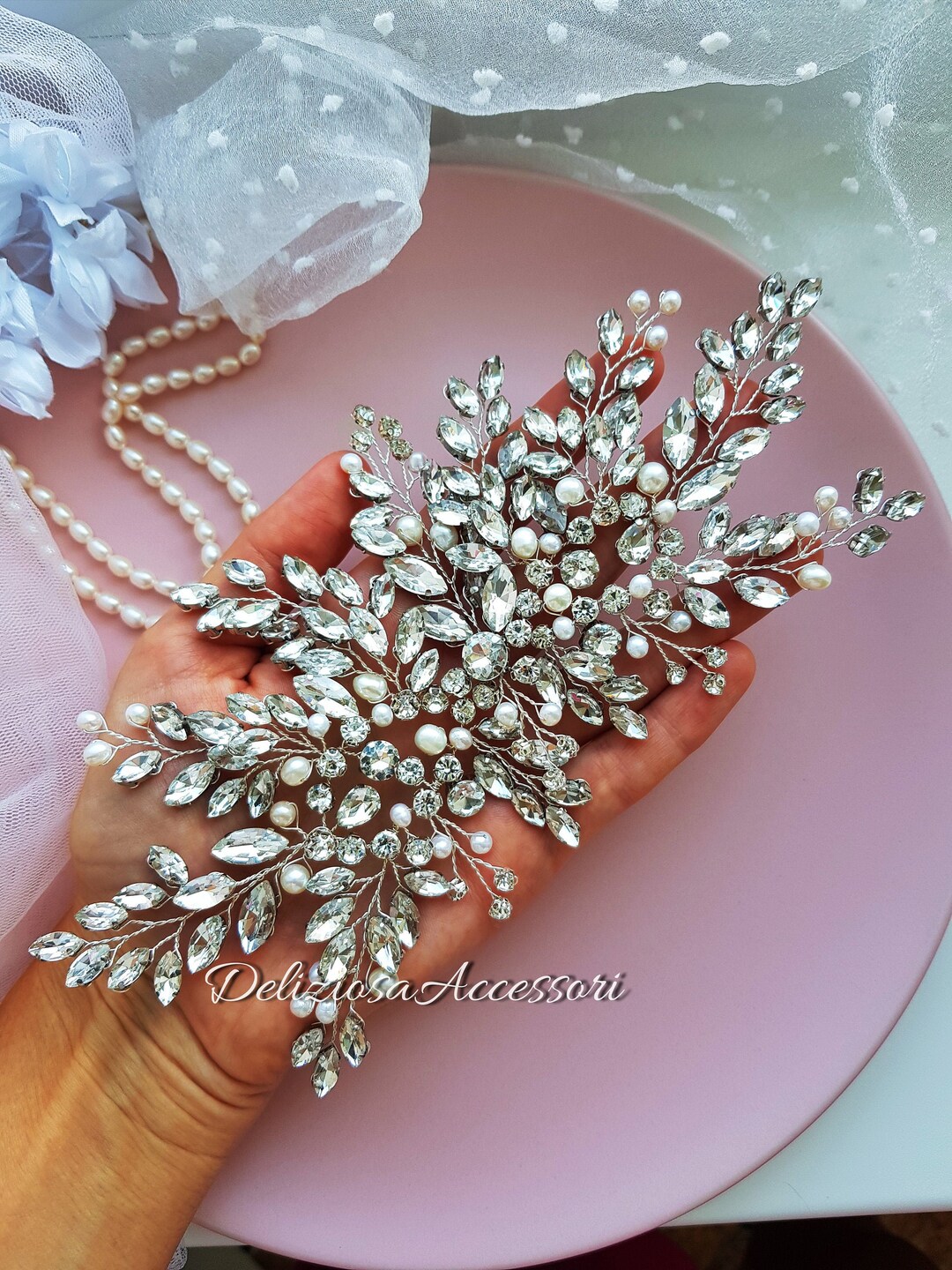 bridal diamond headpiece