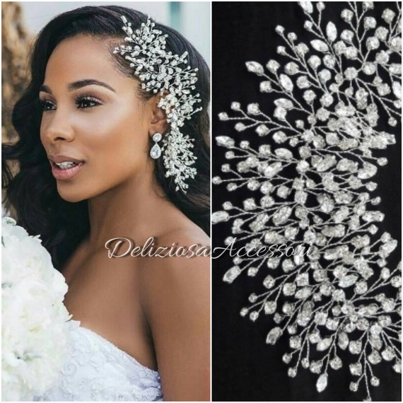 Wedding Headpiece CRYSTAL DREAM Bridal Side Hair Piece Diamond - Etsy Wedding Headpiece CRYSTAL DREAM Bridal Side Hair Piece Diamond - Etsy