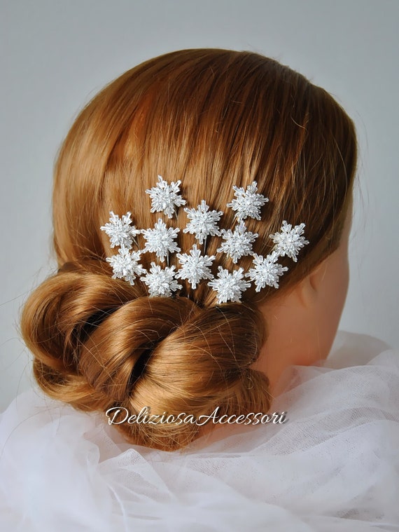 Snowflake Headpiece Winter Wedding Hair Piece Dainty Snow Hair