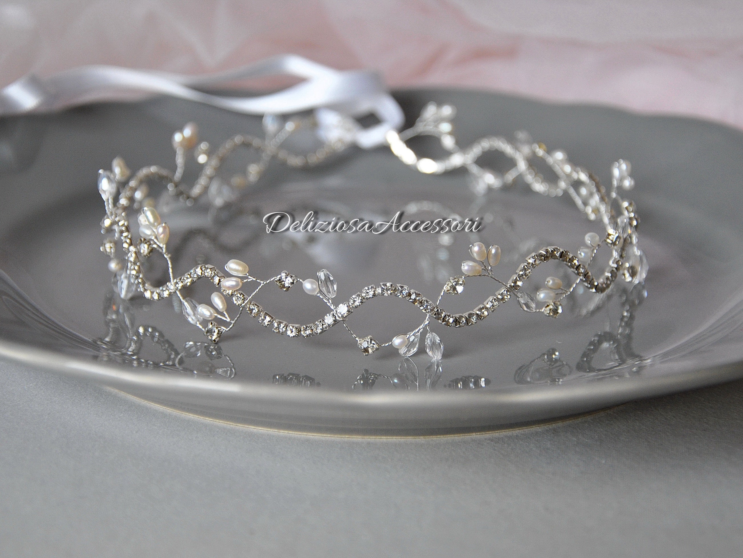 Babys Breath Hair Piece Dainty Bridal Vine Wedding Pearl And Etsy Denmark