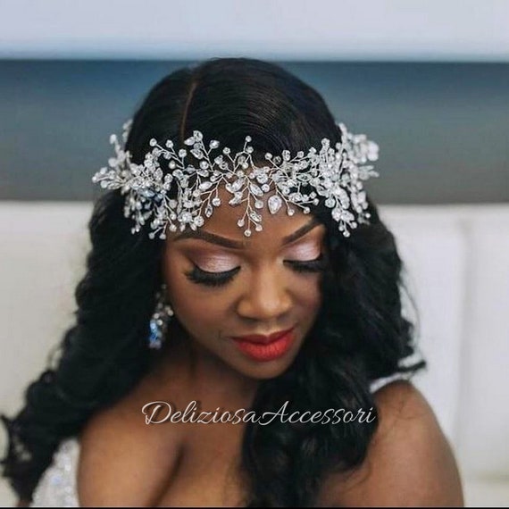 Diamond Forehead Headpiece Large Bridal Headband Crystal Brow - Etsy Diamond Forehead Headpiece Large Bridal Headband Crystal Brow - Etsy