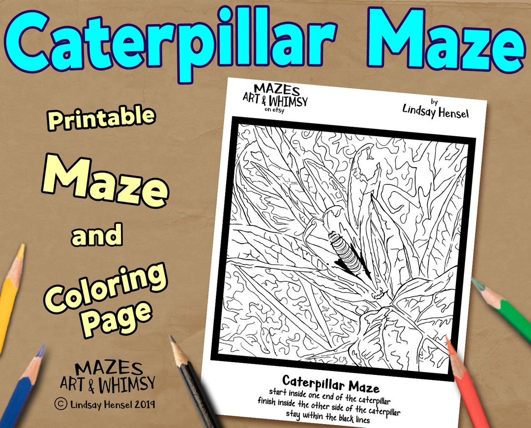 Printable Caterpillar Maze - Etsy