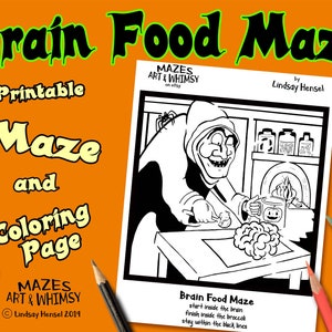 Printable Kids Brain Food Maze