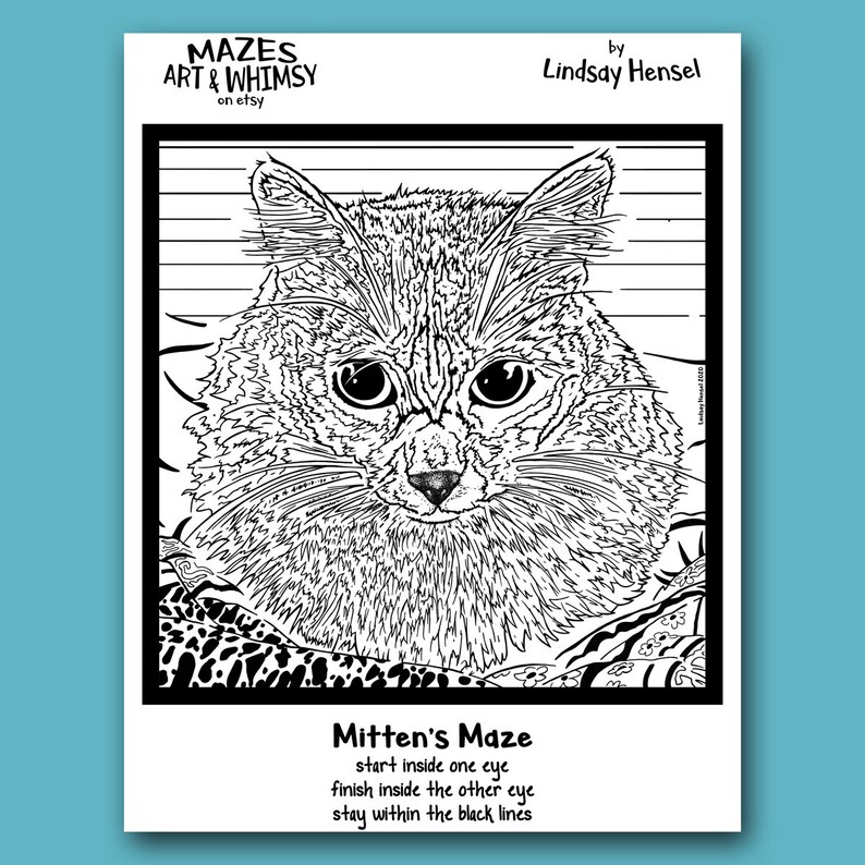 Printable Cat Maze - Etsy