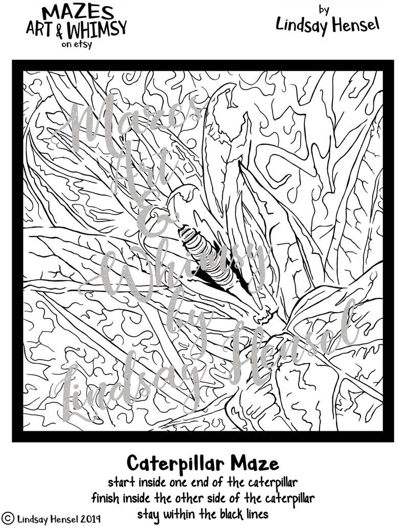 Printable Caterpillar Maze - Etsy