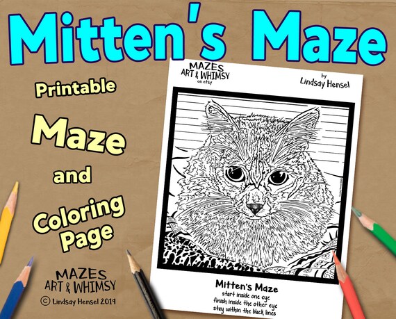 Printable Cat Maze | Etsy