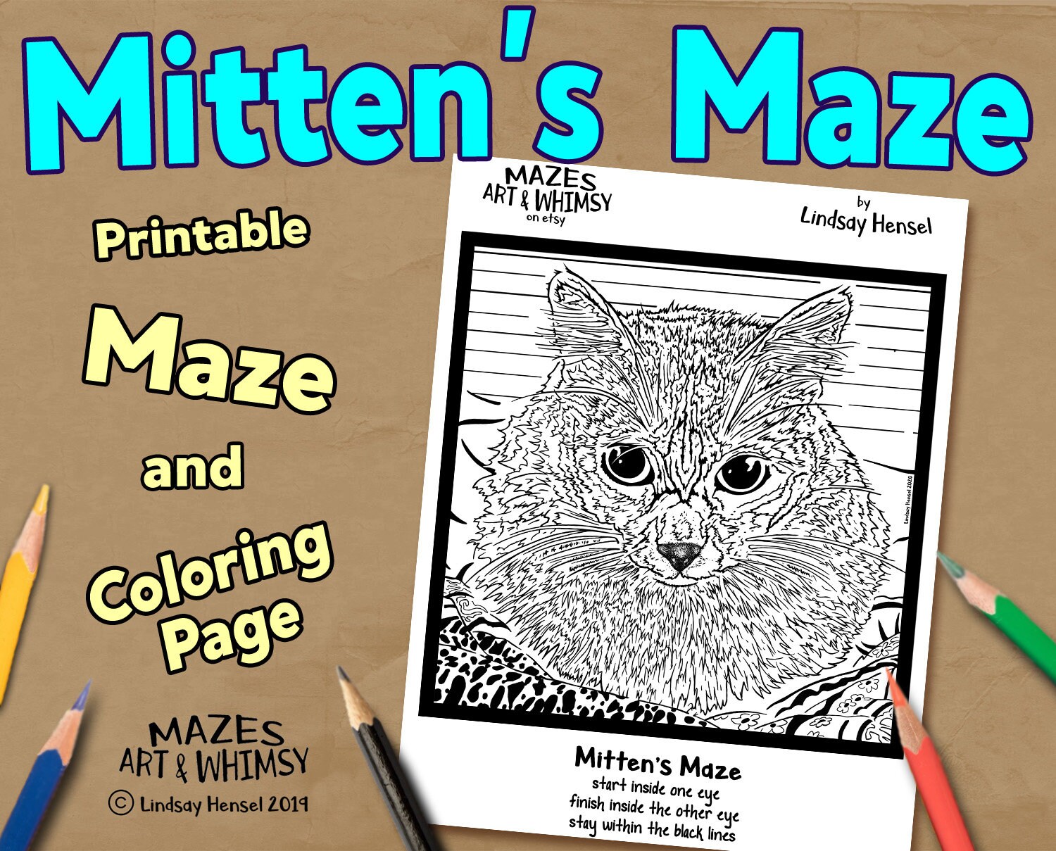 Printable Cat Maze Etsy