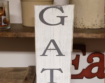 NEW Handmade Vertical GATHER Farmhouse Wooden Sign!