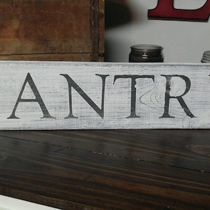 White & Black PANTRY FarmHouse Rustic Primitive Country Wooden Sign