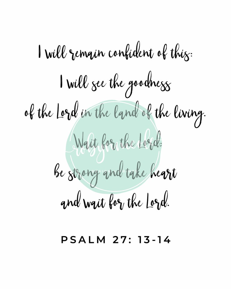 Psalm 27 1314 Bible Verse Print Home Decor Digital Etsy
