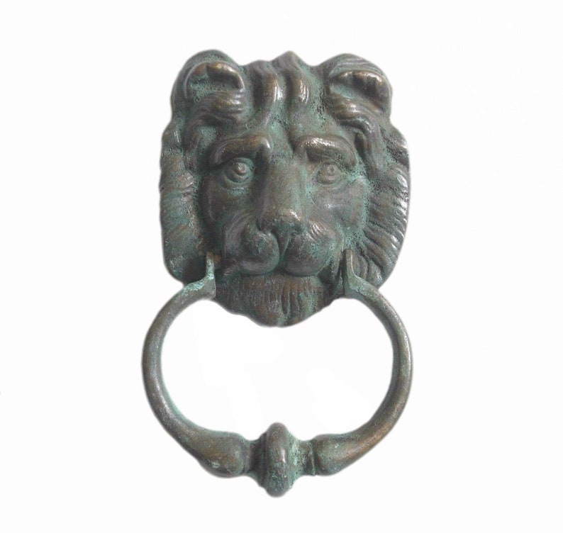 Vintage Lion Head Door Knocker Knobs Handles Brass Bronze Etsy
