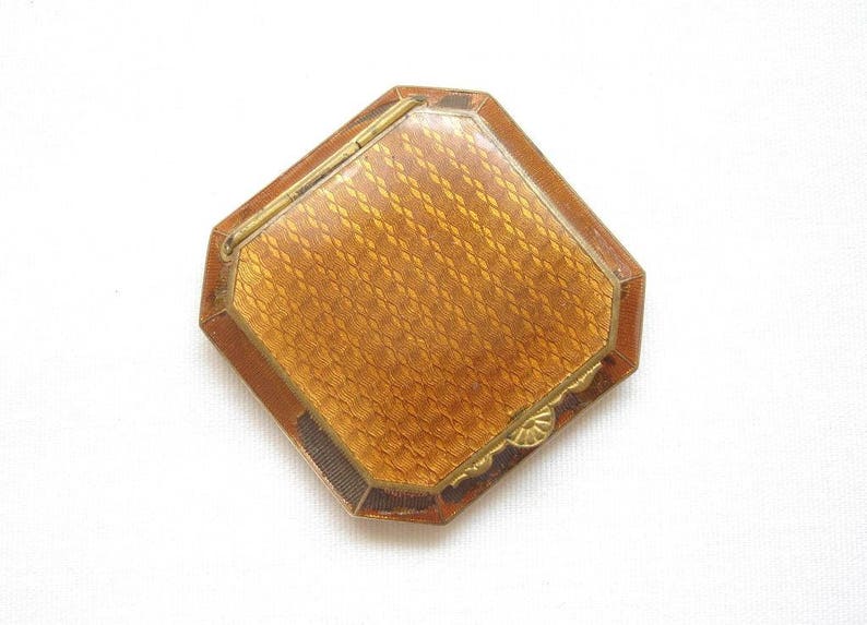 Antique Celluloid Compact Powder with Mirror Art Deco