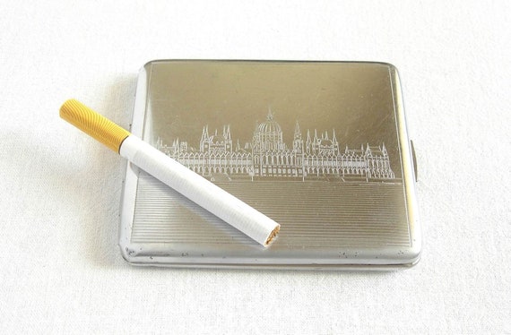 Vintage Cigarette Case, Metal Cigarette Case, Cigarette Case