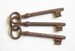 Antique Large Skeleton Keys. Lot of 3 Iron Skeleton Keys. Antique Skeleton Keys Collection 