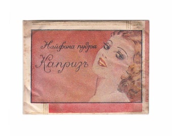 Antiguo Vintage Face Powder CAPRICE Sobre 1930s, Boudoir Room Decor Fragancia Polvo Sin Abrir