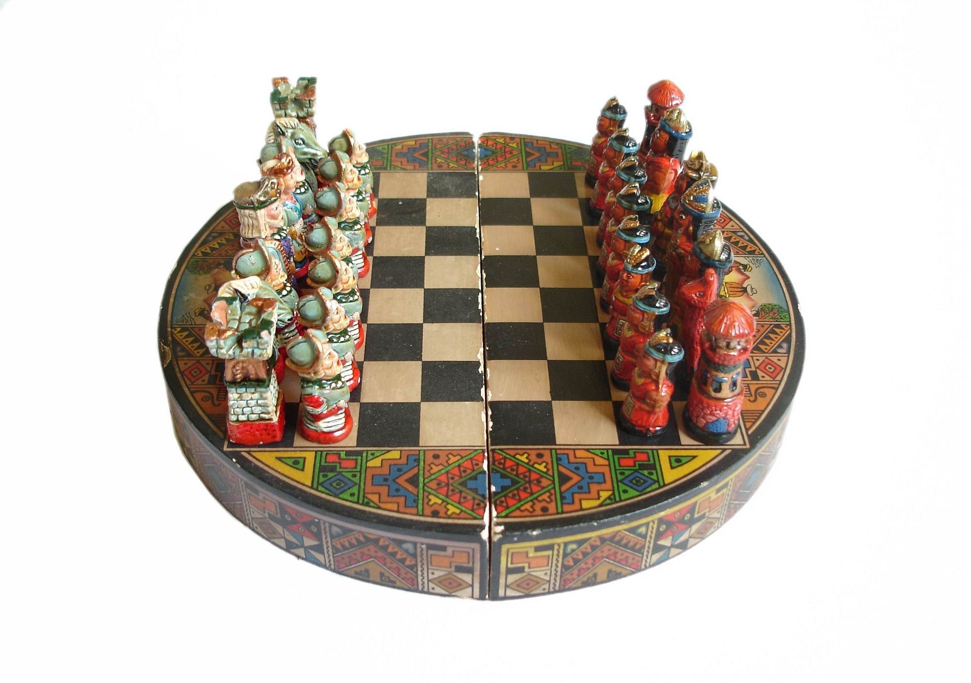 Peruvian Chess Games Wooden Chess Games Inca Chess Game 