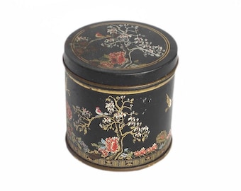 Vintage Litho Tin Box German Black Tea, Vintage Tea Tin Boxes, tea-caddy, Collectable Tins, Home Decor