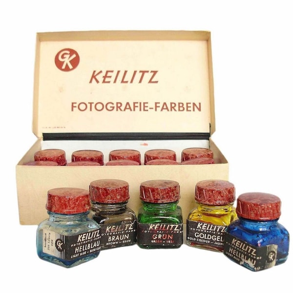 Ancien millésime allemand KEILITZ Fotografie Farben dans l'ensemble complet de la boîte d'origine