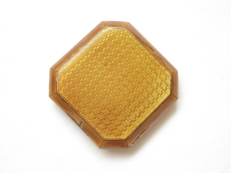 Antique Celluloid Compact Powder with Mirror Art Deco