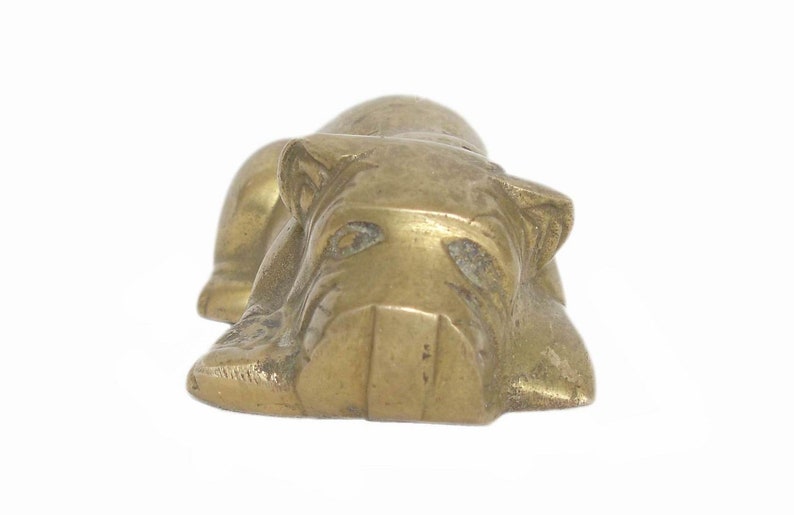 Vintage Brass Bronze Dog Shar Pei Figure Figurines Brass Dog Etsy