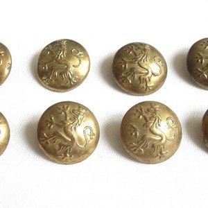 French Military Buttons Police fire￼ Brass Uniform Brass Antique WW1 Jacket￼