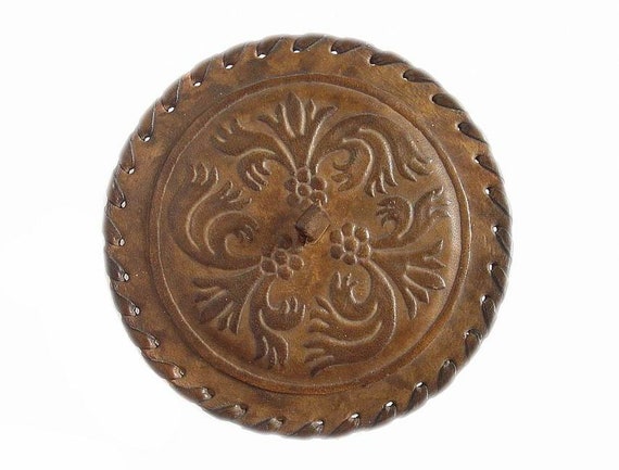 Vintage Bulgarian Tooled Leather Jewelry Trinket … - image 8