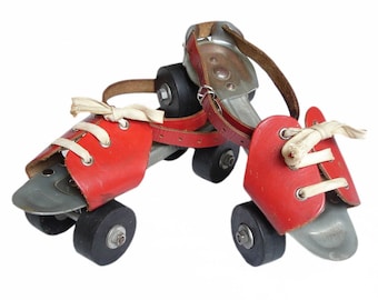 Patines De 4 Ruedas Ajustable Protecciones Juguete Niño Niña Rojo