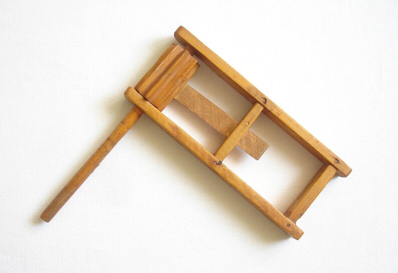 Vintage Primitive Wooden Noise Maker Clapper Clacker Football Image 0