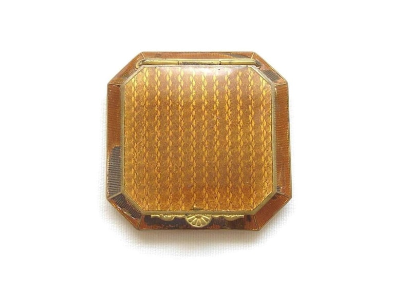 Antique Celluloid Compact Powder with Mirror Art Deco