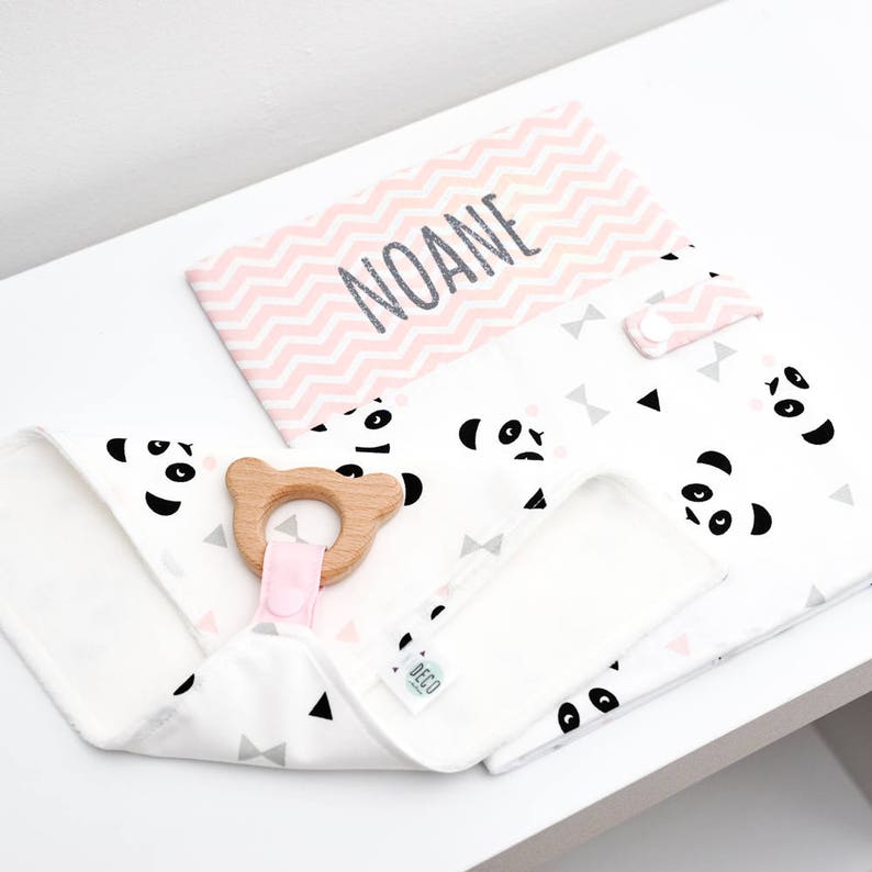 Protège Carnet De Santé Bébé Format A5 - Motif Panda - Avec Poches Ordonnances Et Carte Vitale