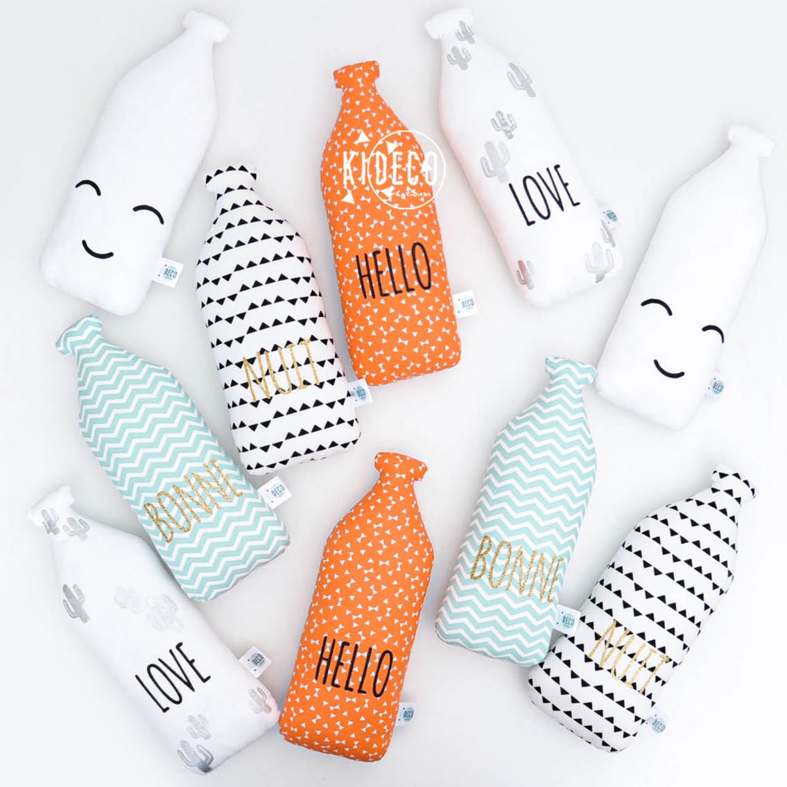 Doudou/Petit Coussin Bouteille de Lait Milky et Milkette