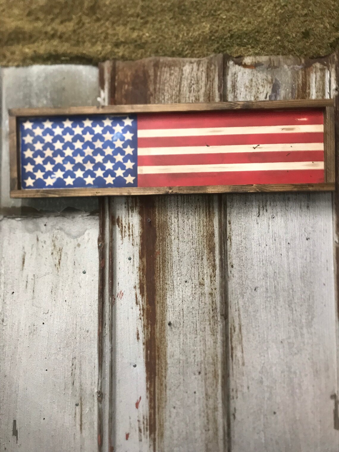 Aged American Flag Sign Patriotic Decor Distressed Flag - Etsy