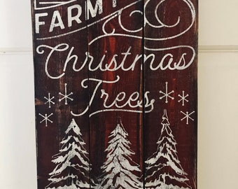 Christmas tree sign, Aged Christmas sign, Rustic Christmas tree sign