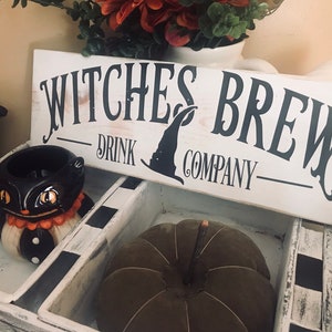 Witches Brew Halloween sign, Halloween sign, Distressed Halloween sign