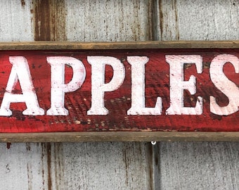 Rustic Fall sign, Farmers Market sign, Apple sign