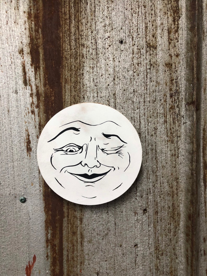 Vintage Man in the Moon Face Vintage Halloween Retro - Etsy