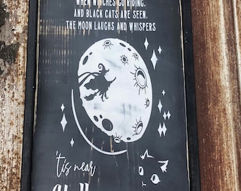 Halloween Sign, Happy Halloween Sign, Witches Sign