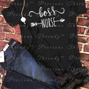 SCREEN PRINT - Boss Nurse | Nursing | Screen Print Transfer | Medical |