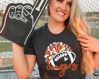 GRAPHIC TEE - Cougars Football Tee | Unisex Shirt | Short Sleeve | Graphic Tee | Unisex Tees | Cheer | Cheerleader | Football | Tee Shirt