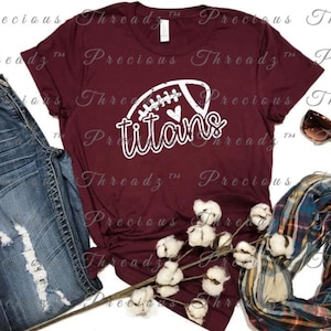 SCREEN PRINT | Titans Cheer, Football, Grunge, Football, Transfer, Screen Print Transfer