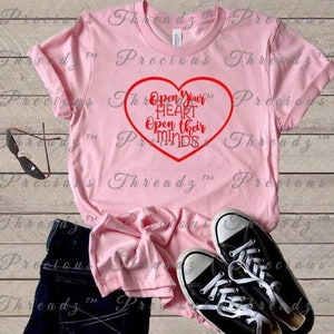 SCREEN PRINT - Open their Minds, Open their Hearts | Valentines Day | Love | Screen Print Transfer | Teacher
