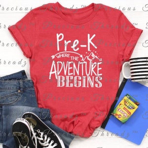 SCREEN PRINT - Pre-K, Where the Adventure Begins, | Education, Teach| Screen Print Transfer |  Ready to Press | Preschool | Teacherlife