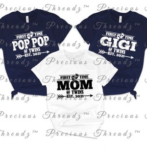 INSTANT Download - First Time (Twins) Gigi, Baby Announcement, Editable Svg, PNG, PDF